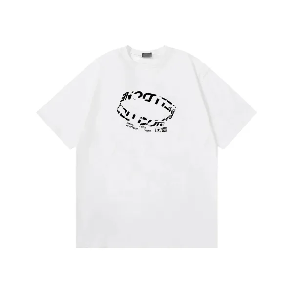 Design Abstract Graphic Print White T-Shirt - 1