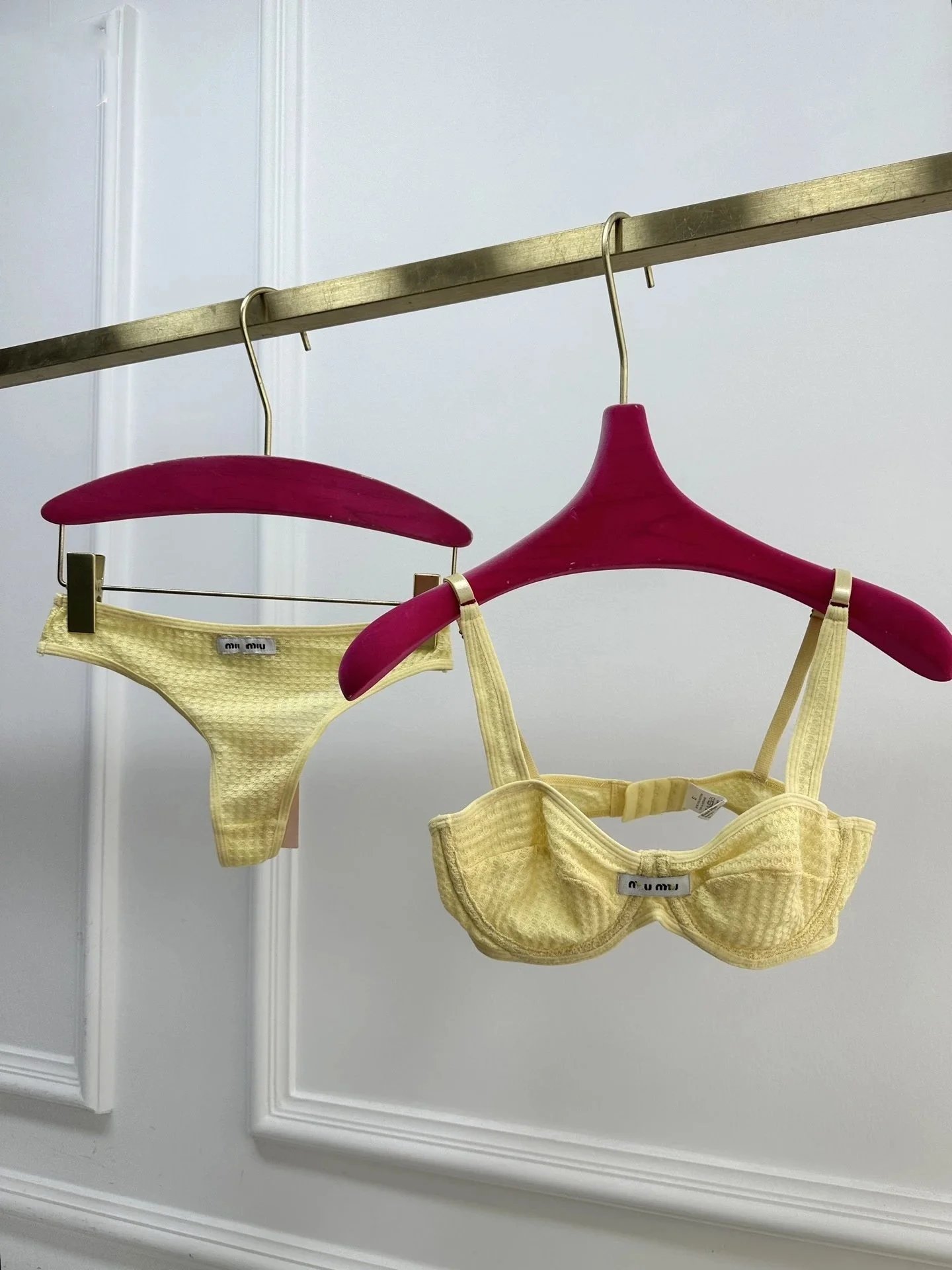 Miu Miu Waffle Texture Bralette and Thong Set Lilac Underwear - 18