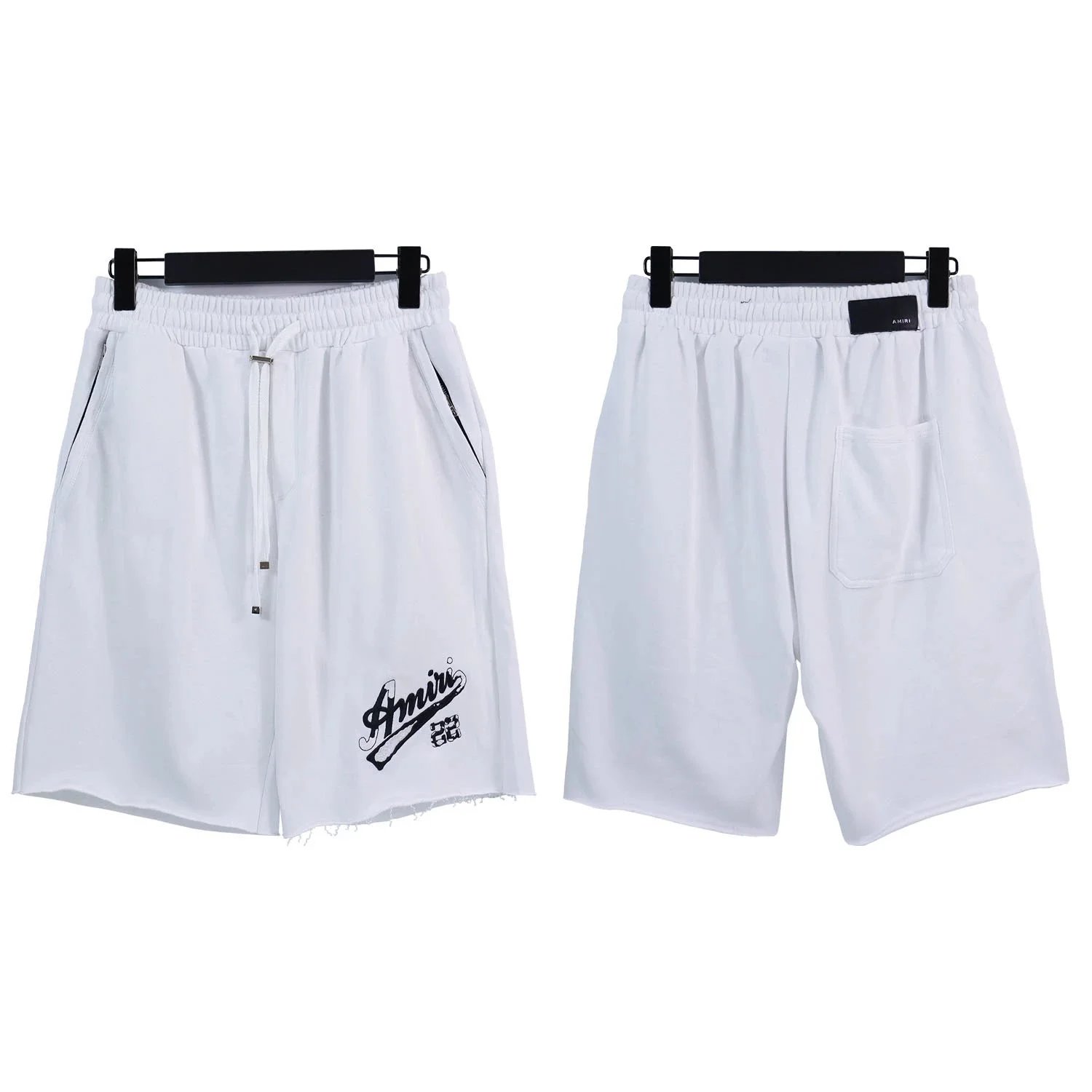 Amiri Script Logo Drawstring Shorts Blue - 3