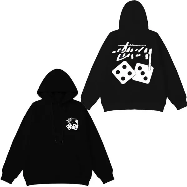 Stüssy Dice Print Hoodie Black - 1