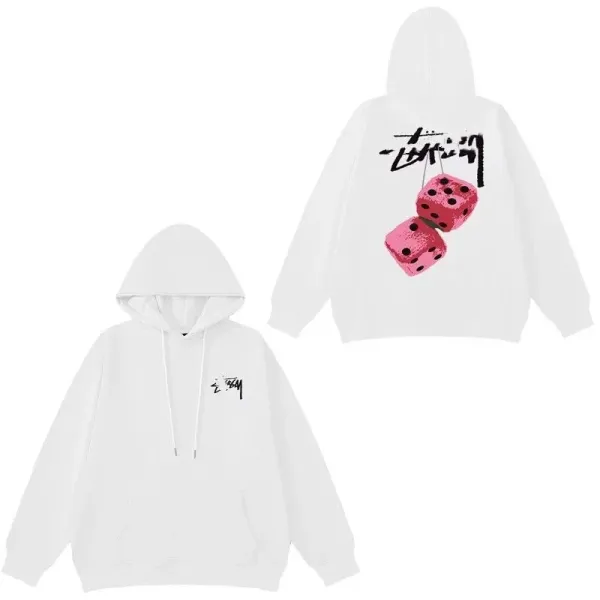 Stüssy Dice Print Hoodie White - 1