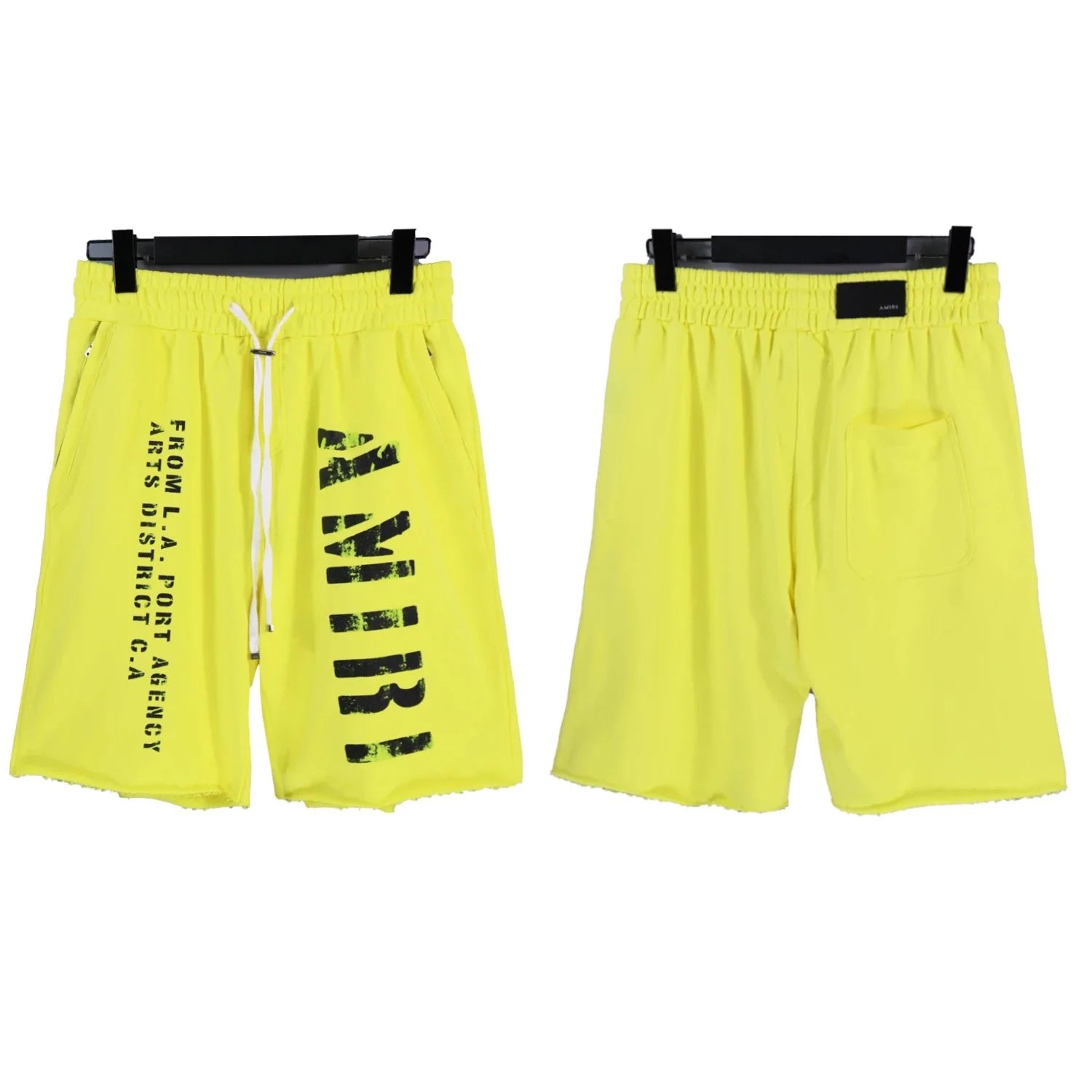 Amiri Script Logo Drawstring Shorts Blue - 6