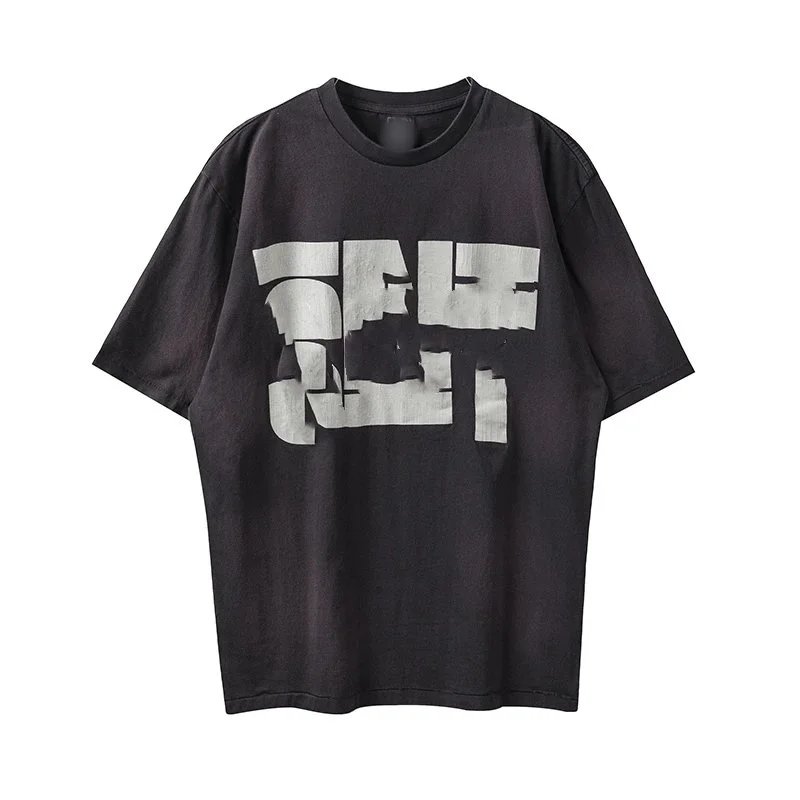 Design Saint Tears Graphic Washed Black T-Shirt - 5