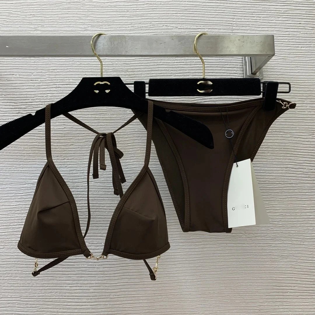 Loewe Triangle String Bikini Set Army Green Swimwear - 17
