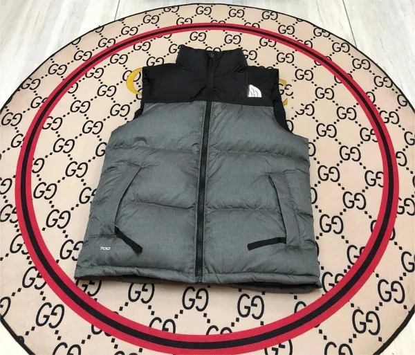 The North Face Nuptse Vest Gray / Black Down Vest Outerwear.vest - 1
