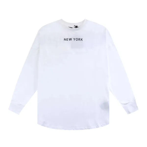 Design New York Print Long Sleeve T-Shirt White - 1