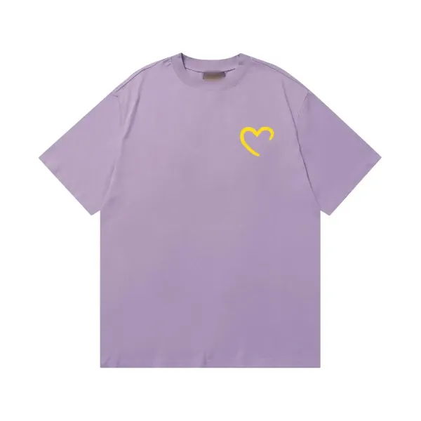 Design Minimal Heart Print Lavender T-Shirt - 1