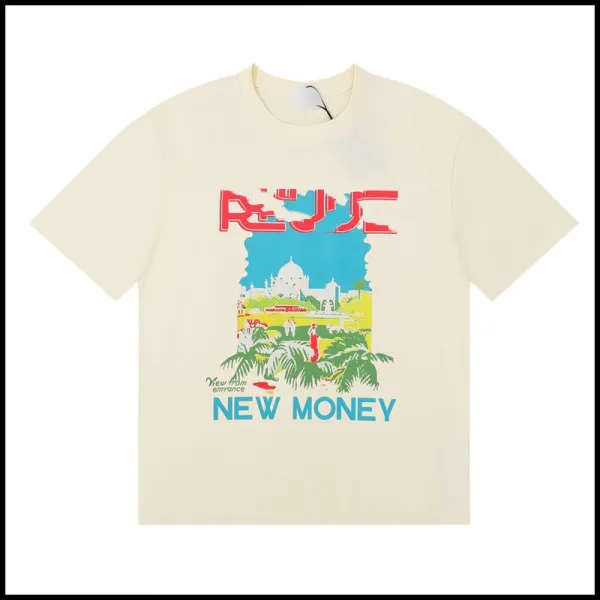Design New Money View From Emrance Graphic T-Shirt Beige T-Shirts - 1