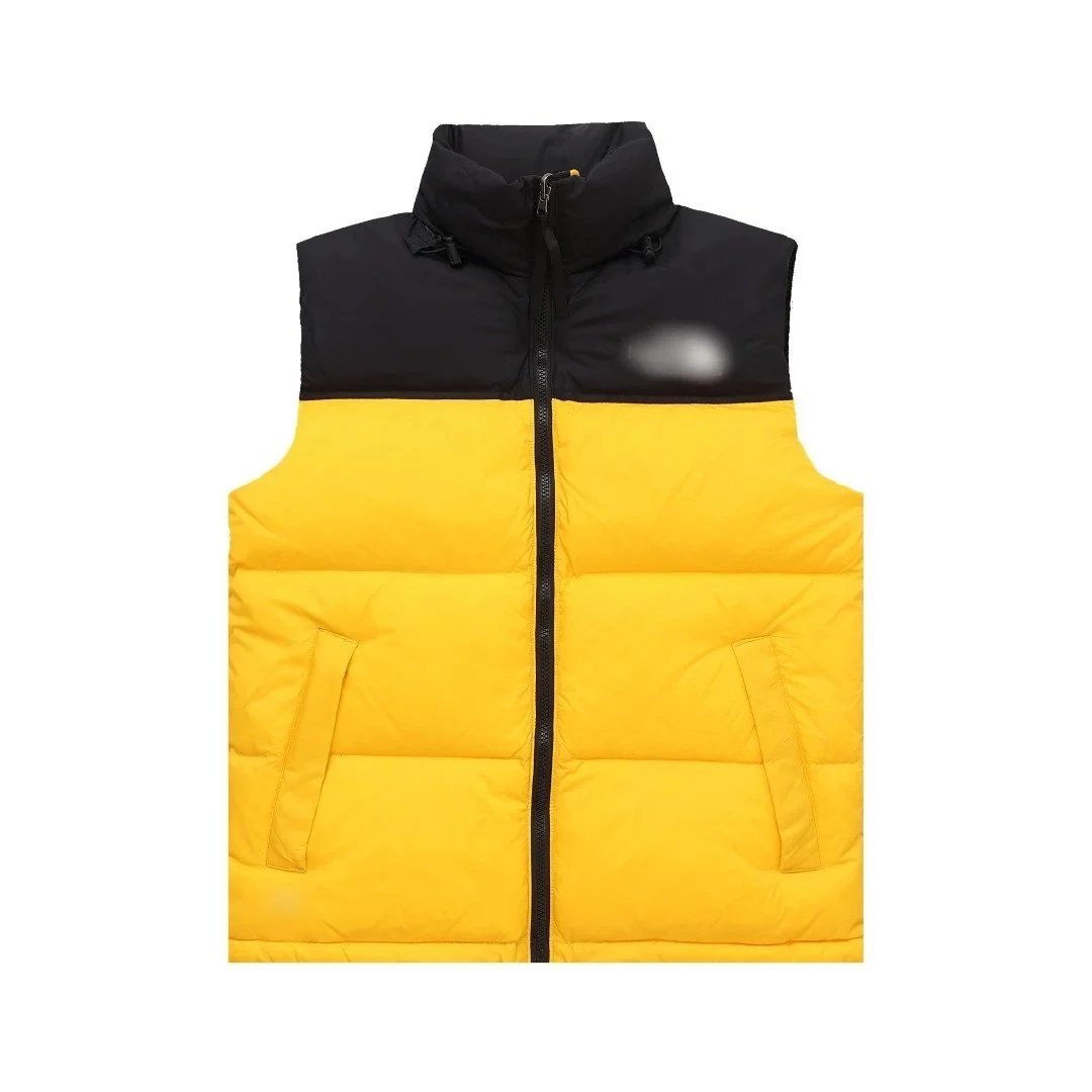 The North Face Vests 700-fill hooded color-block puffer vest — 31