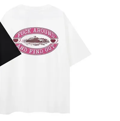 Design Graphic Print Oversized T-Shirt White - 1