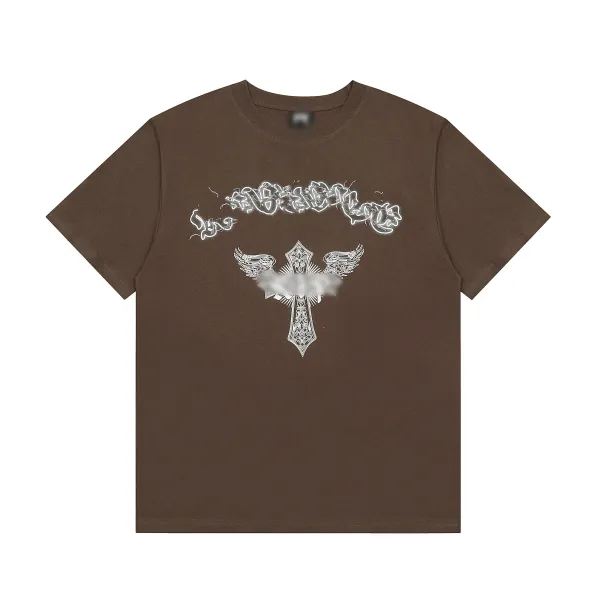 Design Graphic Cross T-Shirt Brown - 1