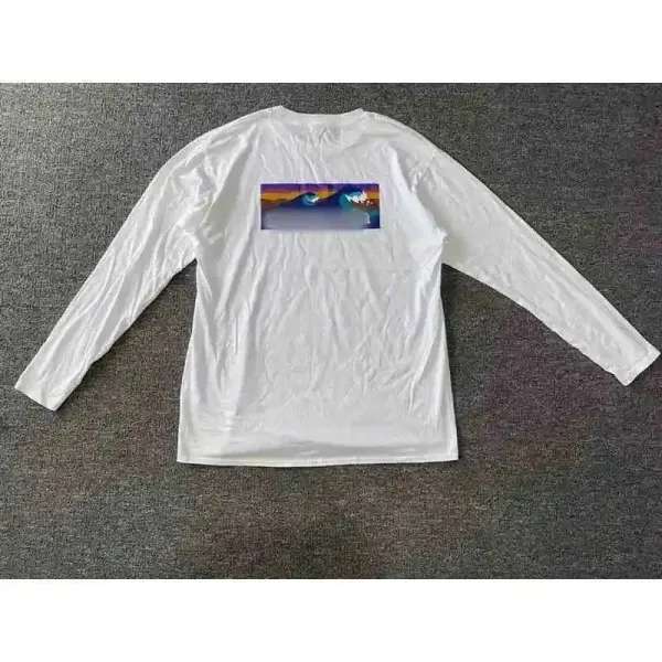 Design Long Sleeve Graphic Tee White T-Shirts - 1