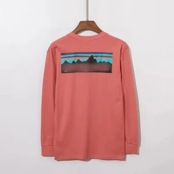 Patagonia P-6 Logo Long Sleeve T-Shirt Coral - 1