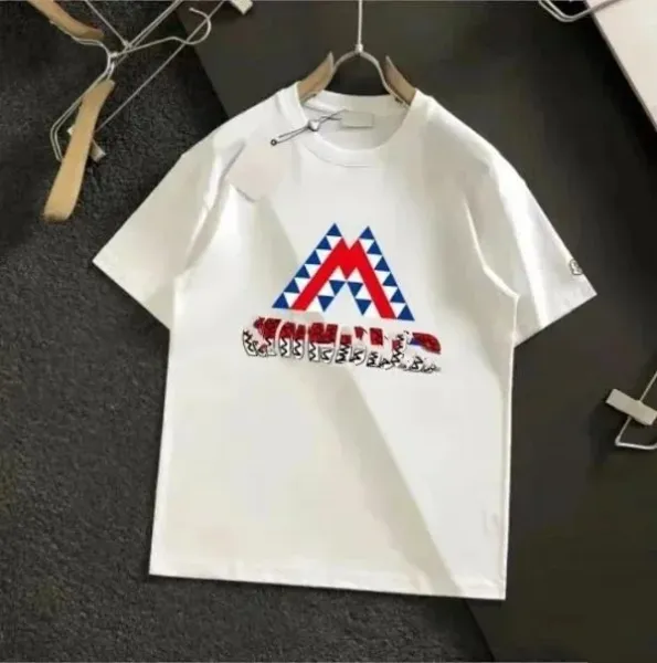 Design Triangular Logo Graphic Print White T-Shirt - 1