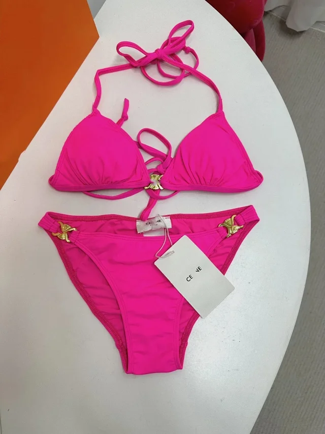Celine Swimwear Triangle Bikini Set with Triomphe Hardware product detail image 4