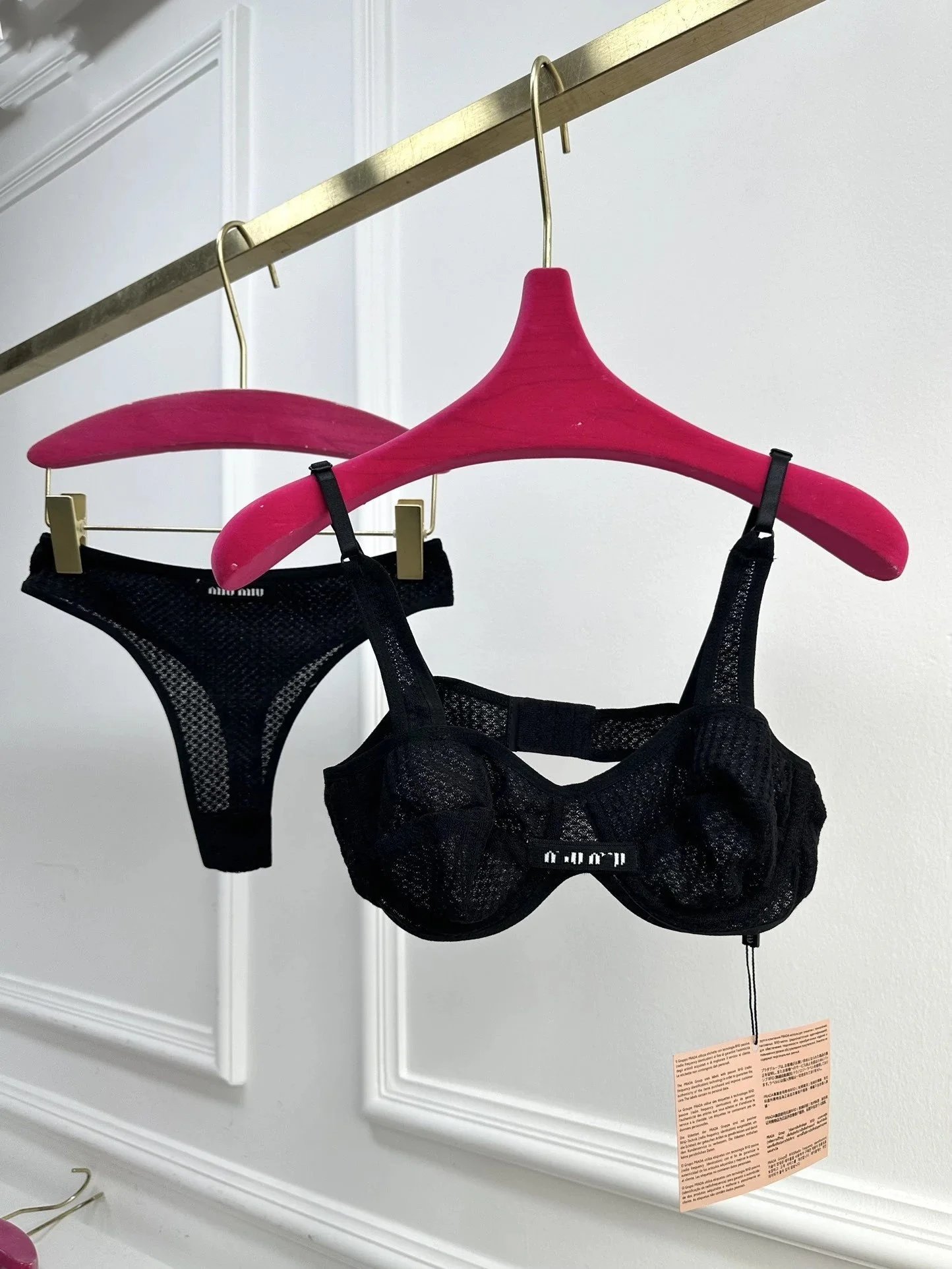 Miu Miu Waffle Texture Bralette and Thong Set Lilac Underwear - 19