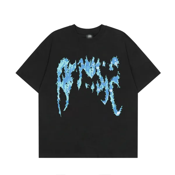 Design Abstract Flame Graphic Black T-Shirt - 1