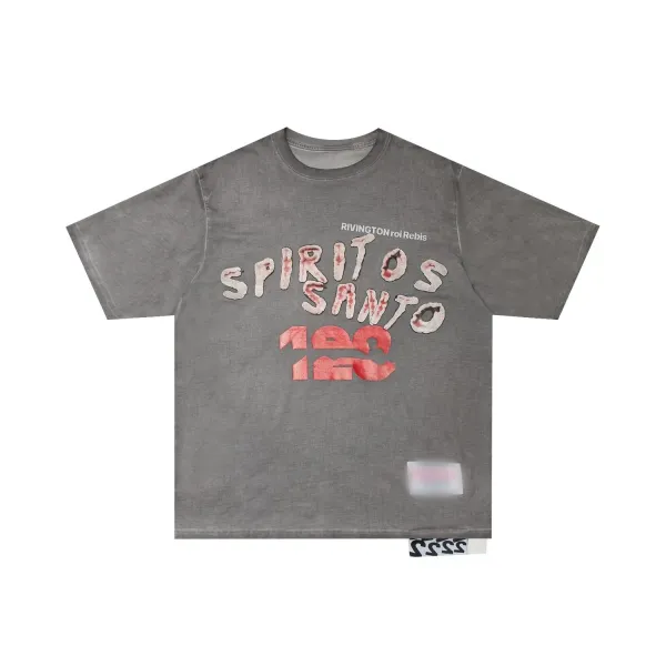 Design Rivington x roi Rebis Spiritos Santo Distressed Gray T-Shirt T-Shirts - 1
