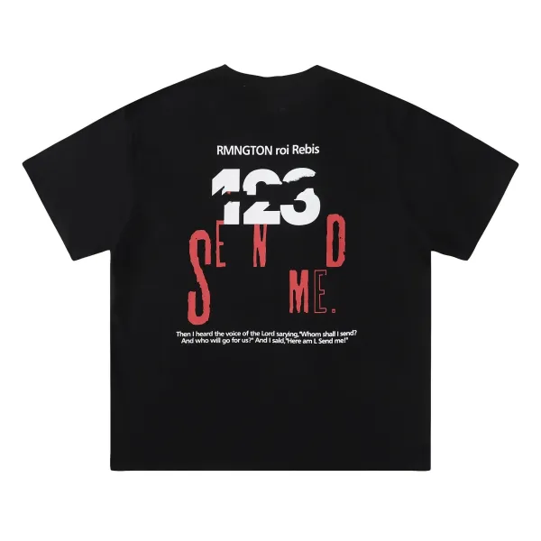 Design RMNGTON roi Rebis 123 Send Me Black T-Shirt Tops.t Shirts - 1