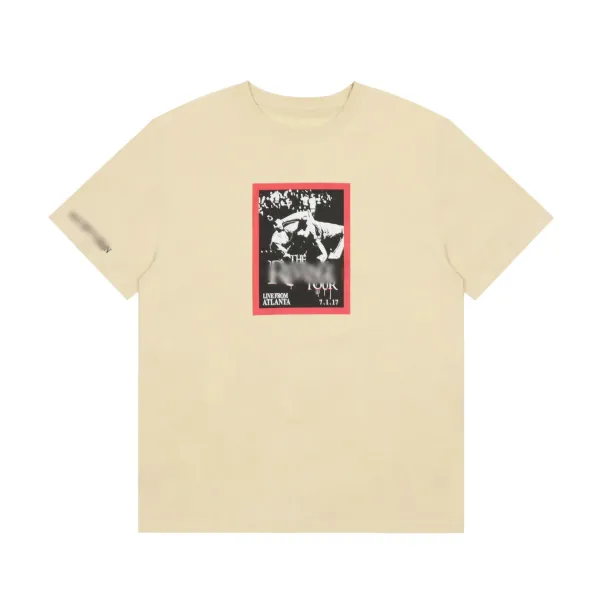 Design Tour Poster Graphic Beige T-Shirt - 1