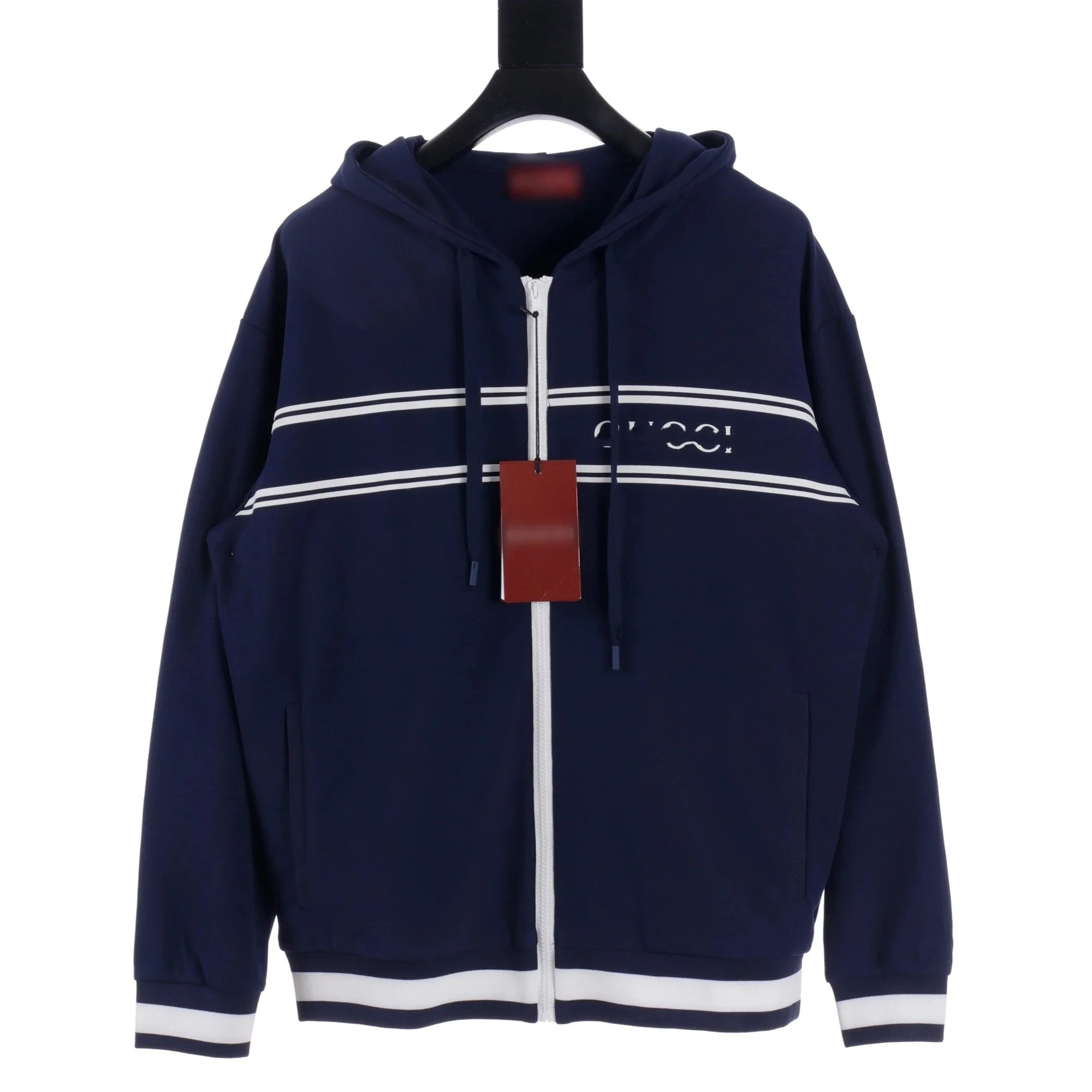 Gucci GG Monogram Red and Navy Bomber Jacket - 6