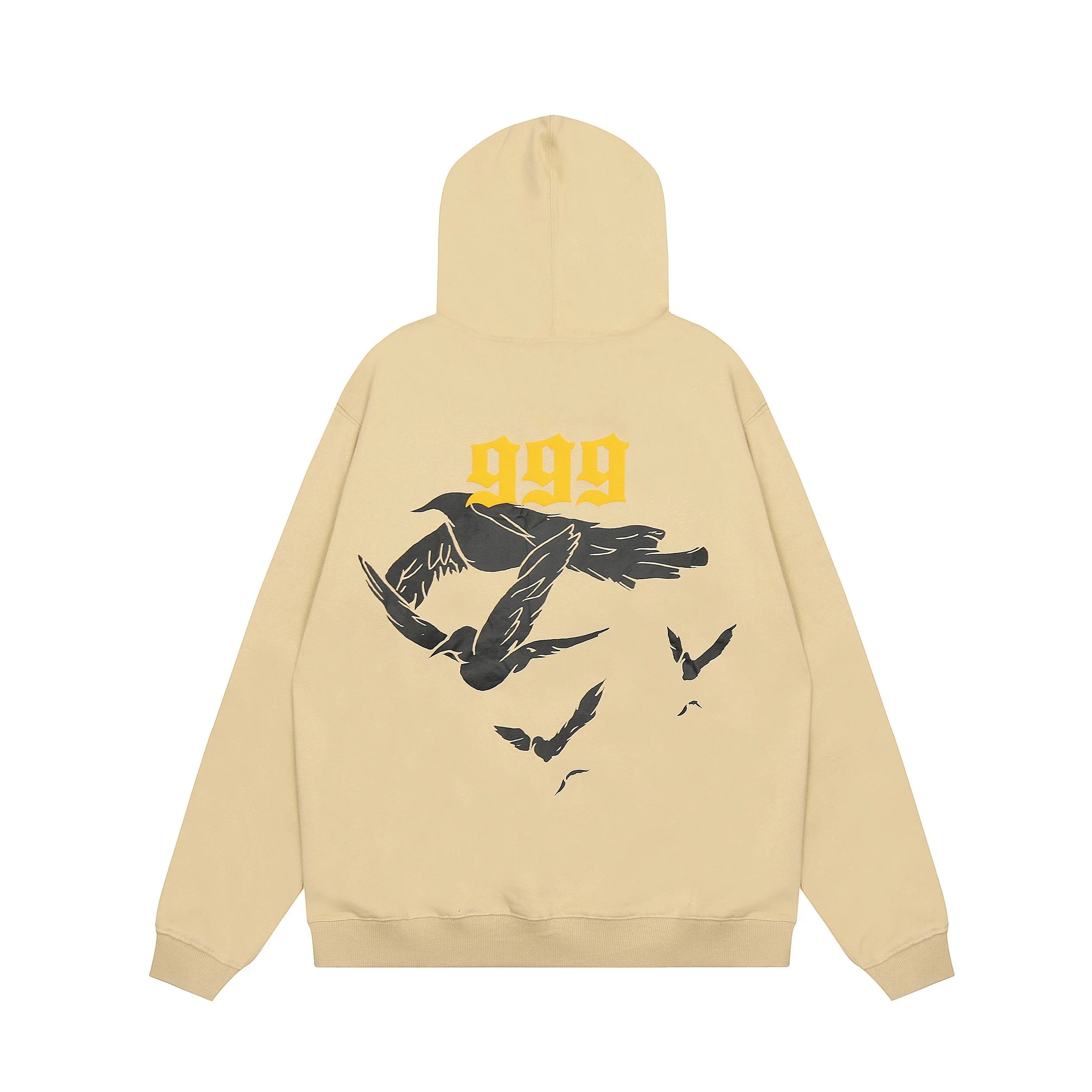 Design 999 Birds Graphic Hoodie Beige