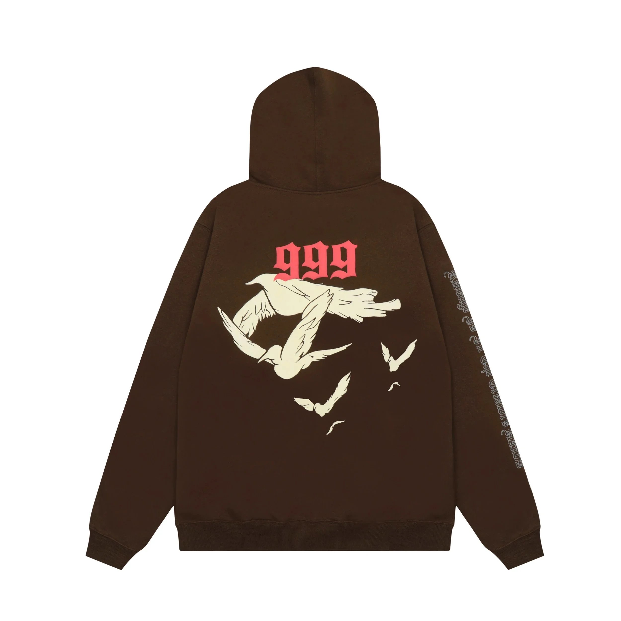 Design 999 Dove Print Hoodie Brown
