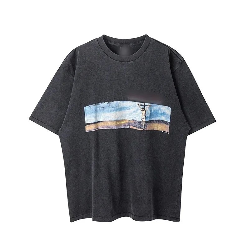 Crucifixion Print Washed Black