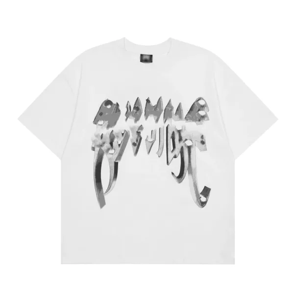 Design Abstract Typography White T-Shirt - 1