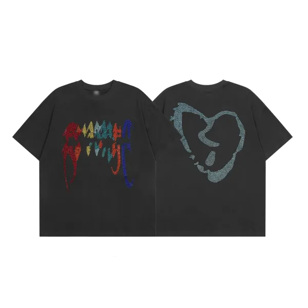 Design Rhinestone Graphic T-Shirt Black - 1