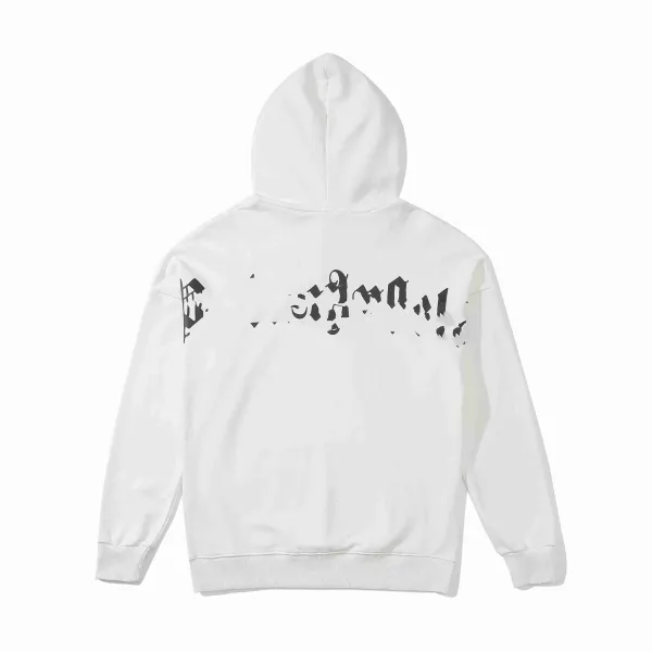 Design Distorted Gothic Script Hoodie White - 1