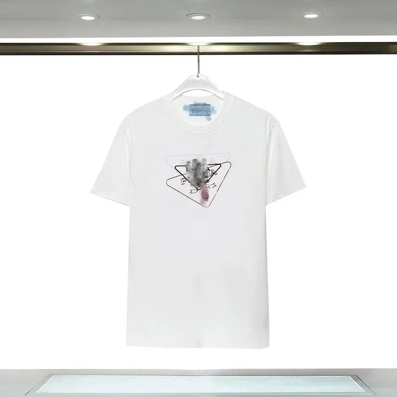 Prada Triangle Logo Print Black T-Shirt - 34