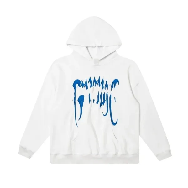 Design Graphic Print White Hoodie - 1