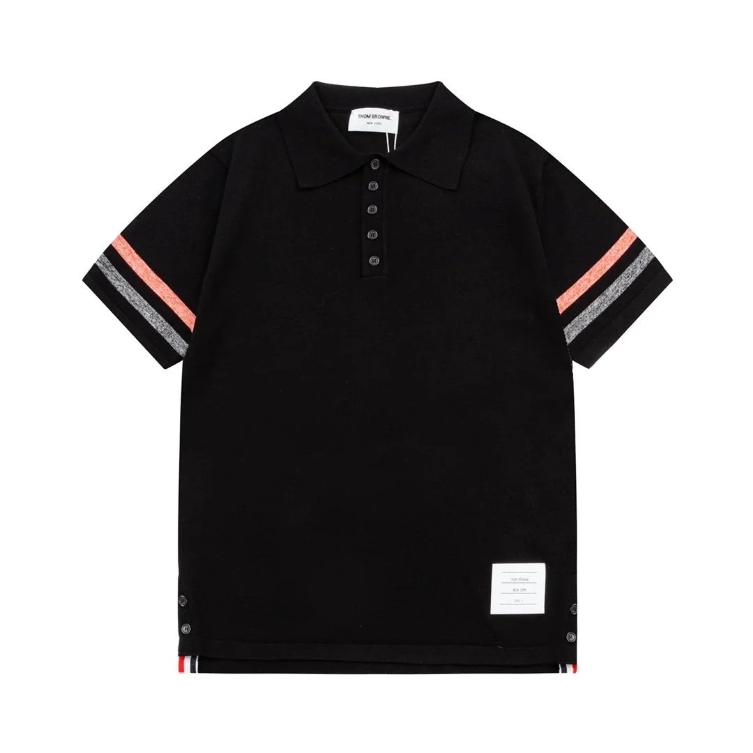 Thom Browne Classic Four-Bar Stripe Polo Navy Polo Shirt - 6