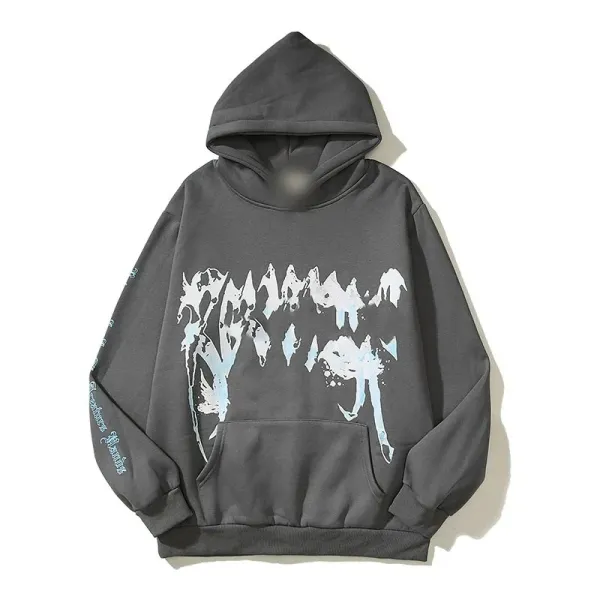 Design Abstract Graphic Hoodie Gray - 1