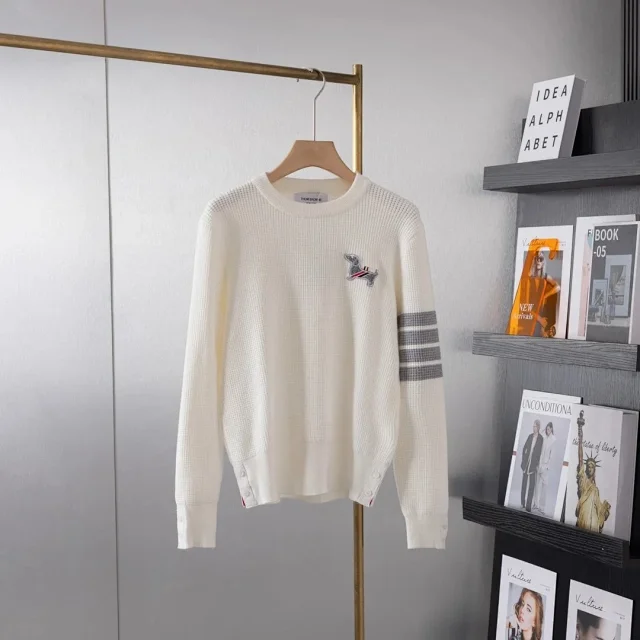 Thom Browne Knitwear Crewneck knit sweater product detail image 4