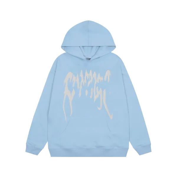 Design Abstract Script Hoodie Light Blue - 1