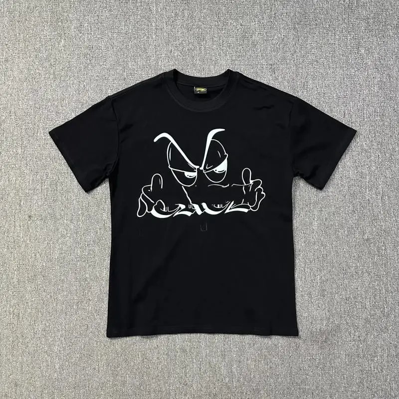 Design Graphic Angry Character Black T-Shirt