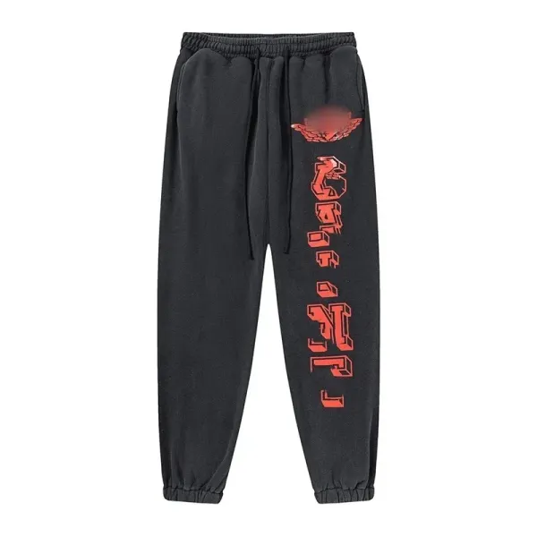 Design Graphic Print Jogger Sweatpants Black - 1
