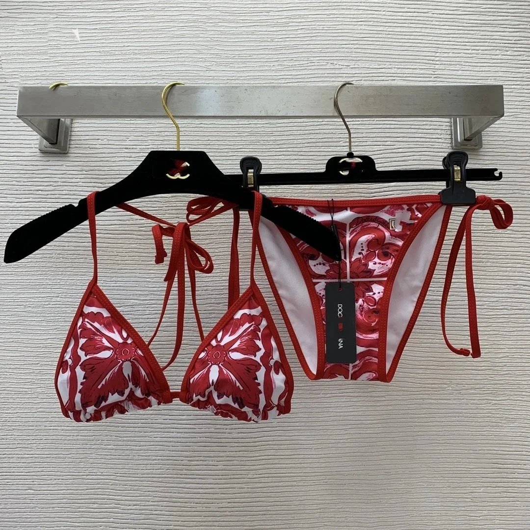 Loewe Triangle String Bikini Set Army Green Swimwear - 7