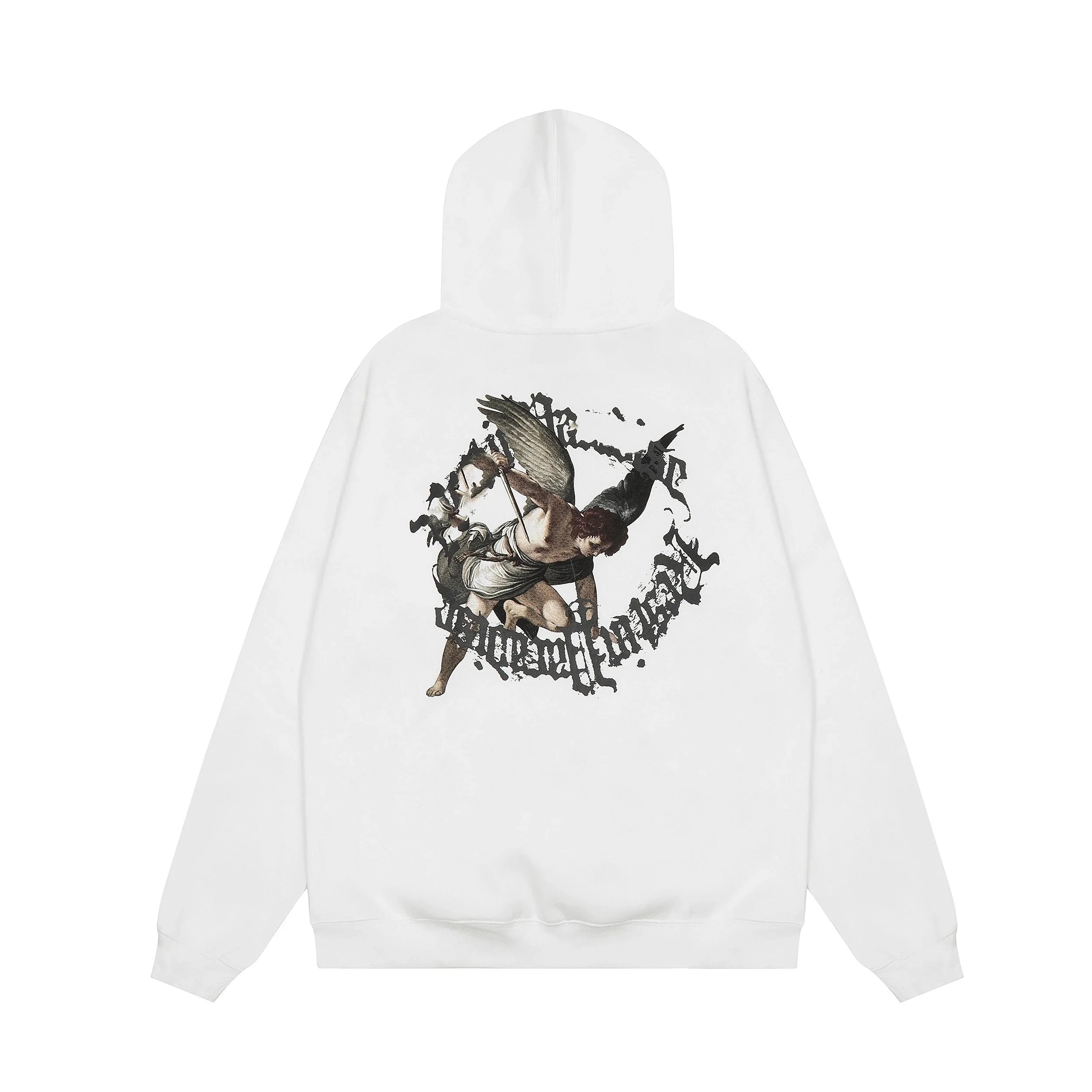 Design Angelic Warrior Graphic Hoodie White