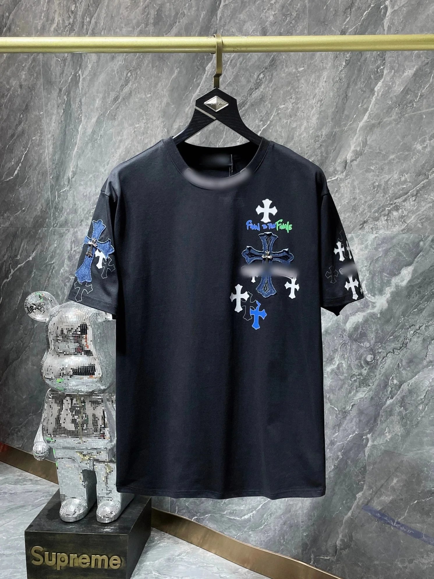 Chrome Hearts T-Shirts Short-Sleeve Graphic T-Shirt with Cross Appliqués — 14