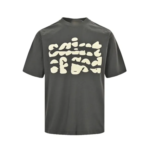 Design Abstract Graphic Print Charcoal T-Shirt - 1