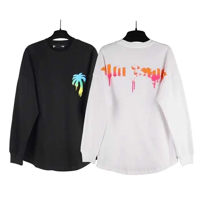 Palm Angels T-Shirts Long-Sleeve Crewneck Logo T-Shirt product detail image 22