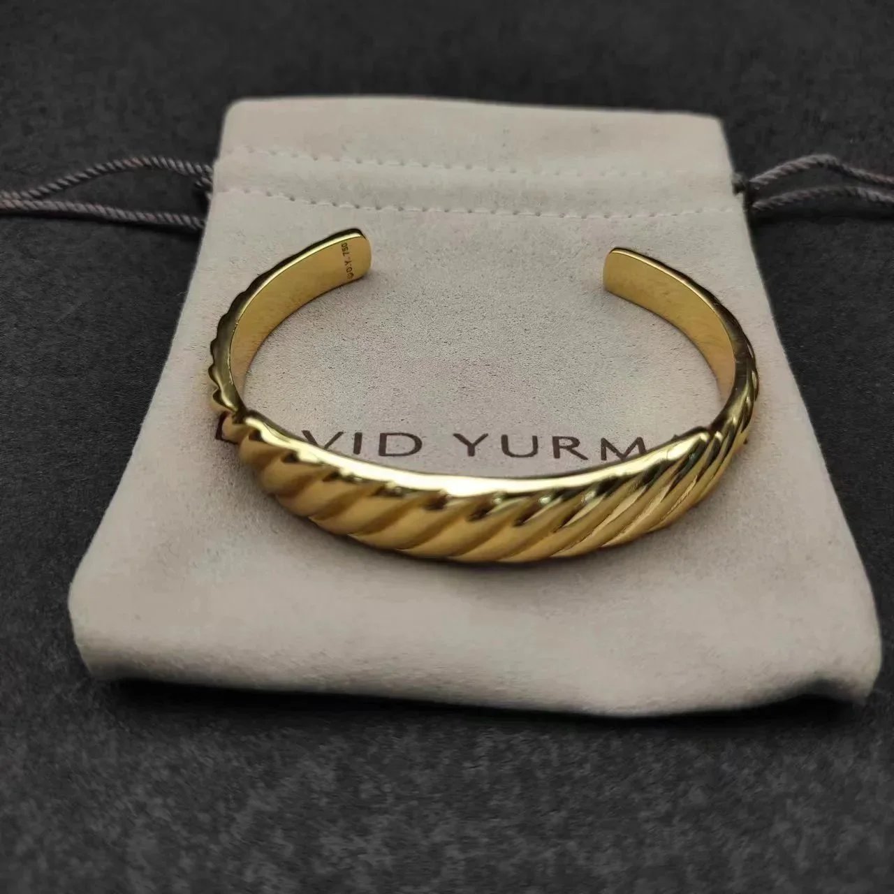 Design Cable Twist Bracelet with Gold Leaf Accent Silver Bracelet Jewelry - 14