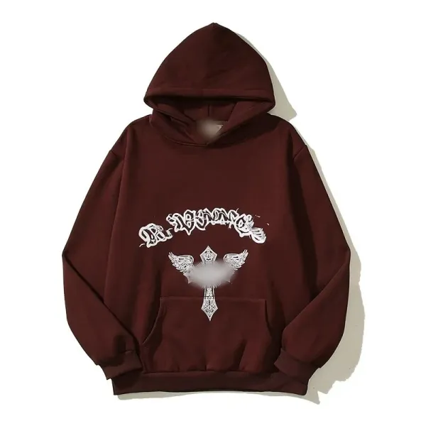 Design Graphic Hoodie Burgundy Streetwear Hoodie - 1