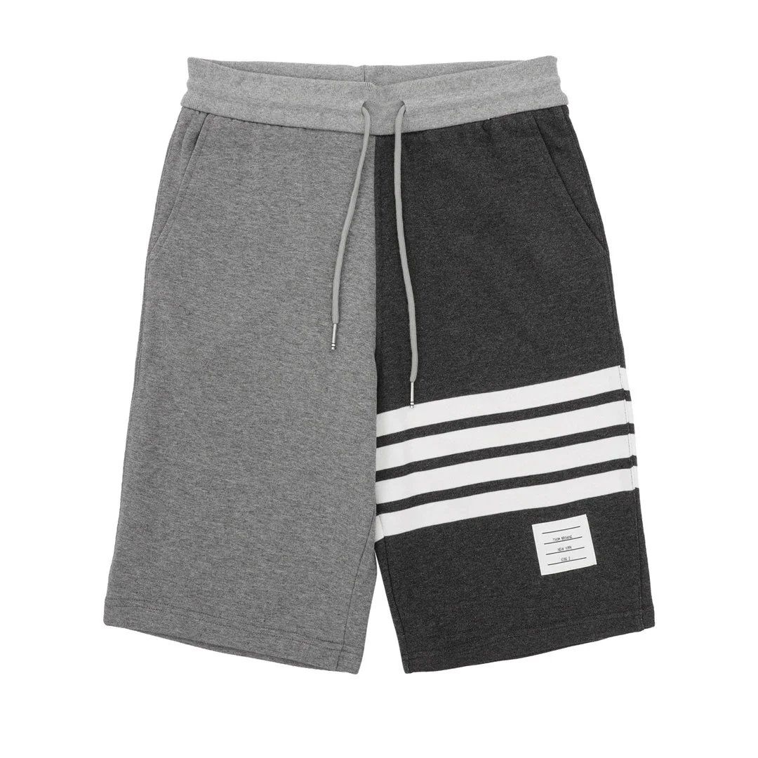Thom Browne Four-Bar Stripe Heather Gray Sweat Shorts - 7