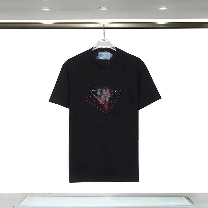 Prada Triangle Logo Print Black T-Shirt - 33
