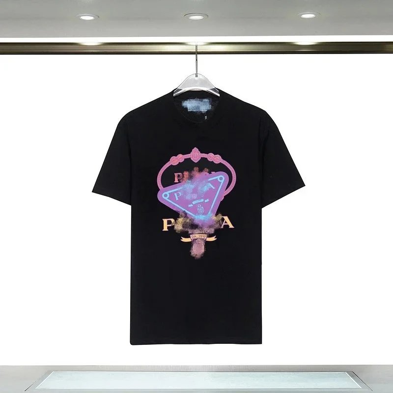 Prada Triangle Logo Print Black T-Shirt - 35