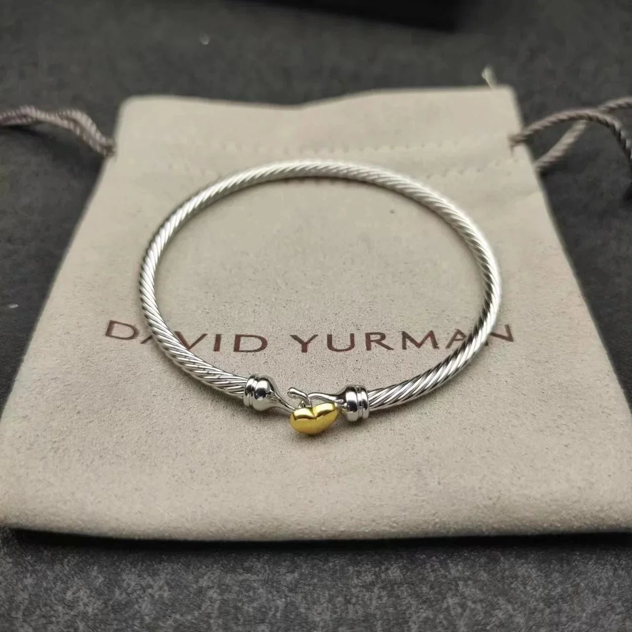 Design David Yurman Cable Classics Pave Square Bracelet Silver Jewelry - 4